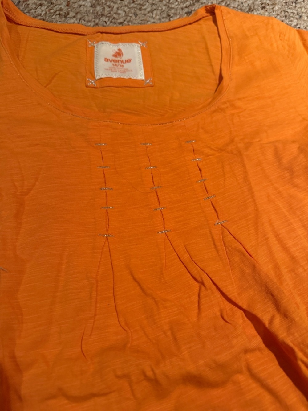 Avenue Vibrant Orange Short-Sleeve Scoop Neck Tee - Picture 4 of 7